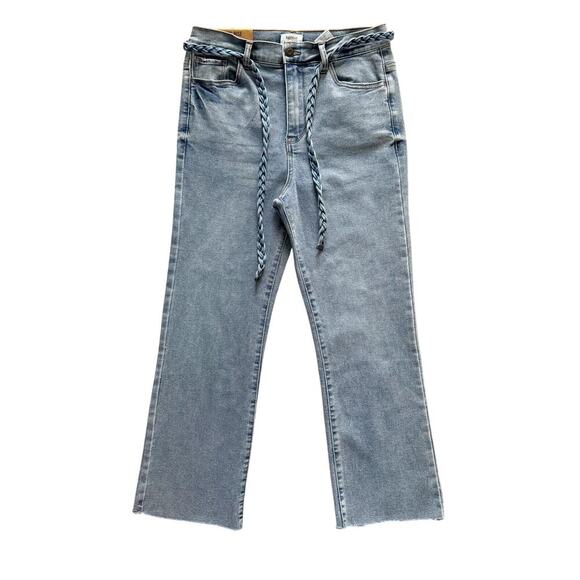 Kensie Jeans Women's Sz 8 29  Savannah High Rise Flare Raw Hem Ankle NWT New - Picture 1 of 14